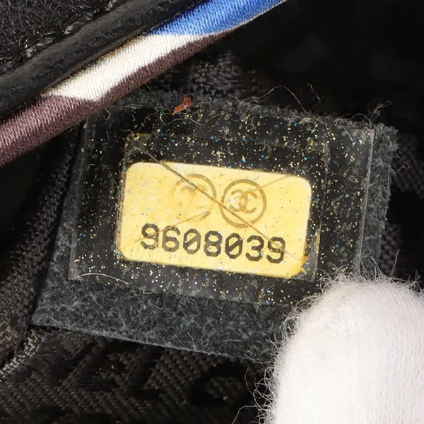Chanel Around 2005 Made Chevron Cc Mark Plate Mini Chain Bag Black/Multi