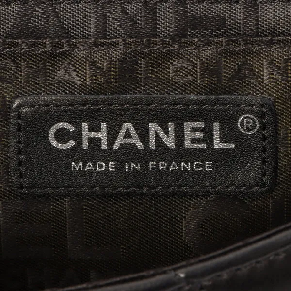 Chanel Around 2005 Made Chevron Cc Mark Plate Mini Chain Bag Black/Multi