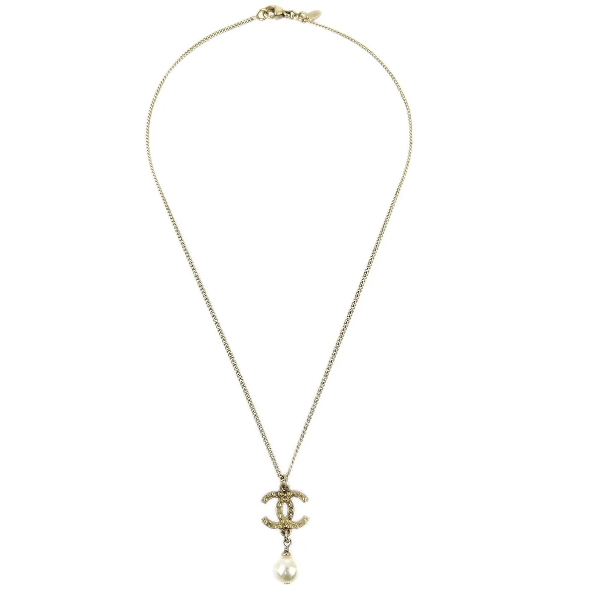 Chanel CC Chain Pendant Necklace Gold
