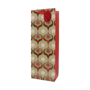 Christmas Kraft Bauble Wine Bag Bottle Bag