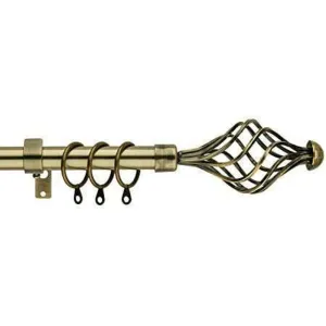 CK Expandible Curtain Rod 19mm x 1.6-3.0m Rings Brackets & Finales Gold