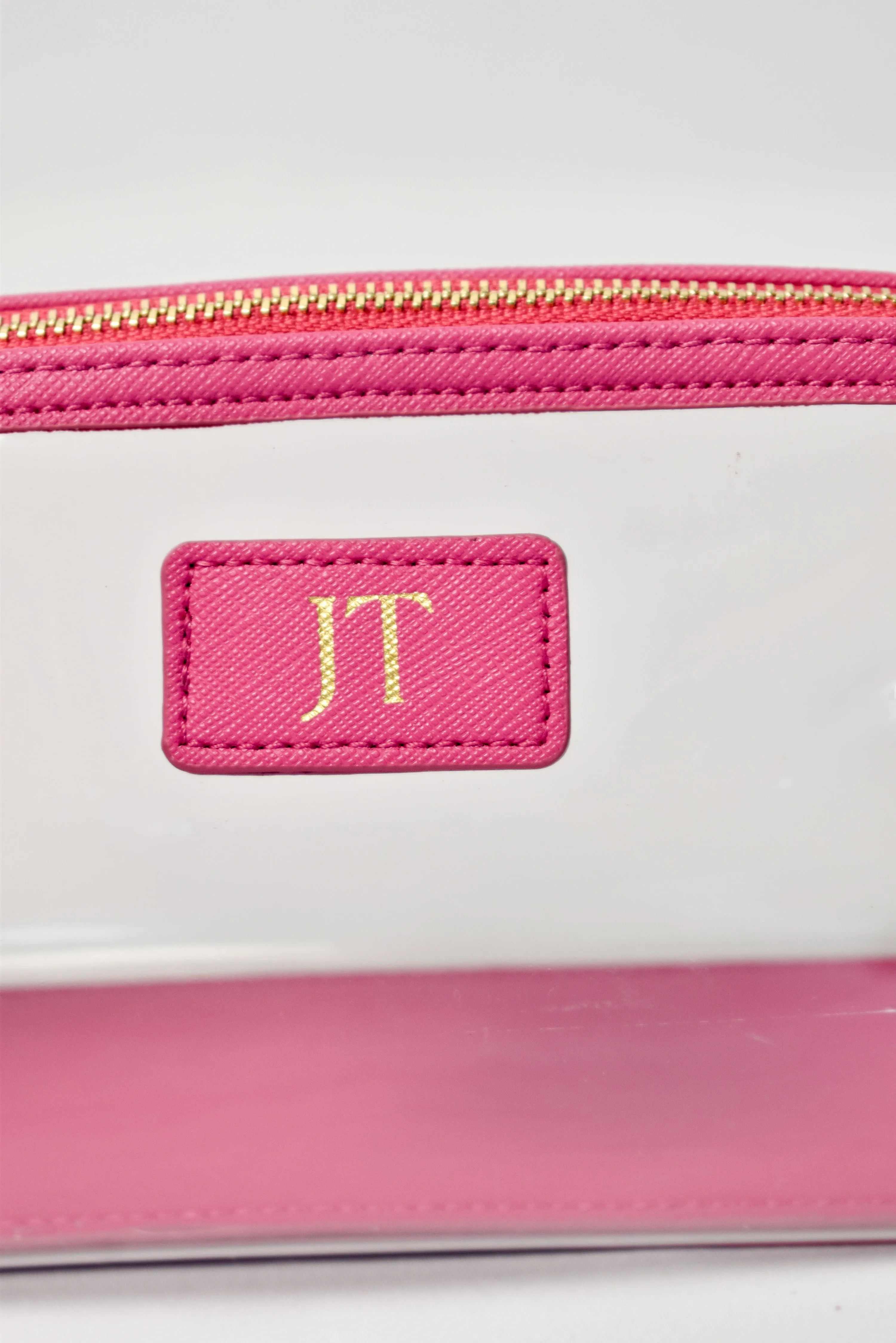 Clear Arc Makeup Bag Set - Hot Pink