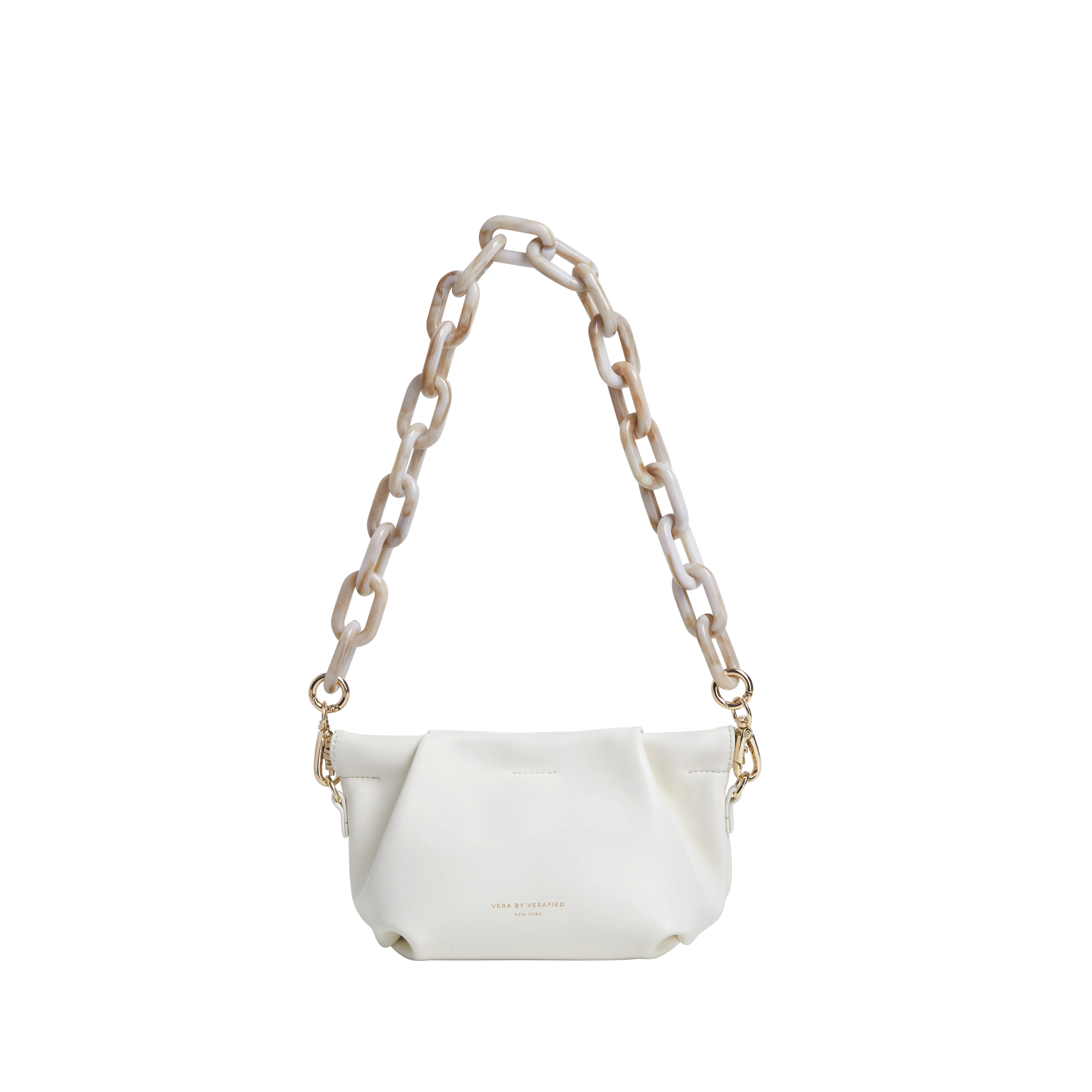 Cream Croissant Shoulder Handbag