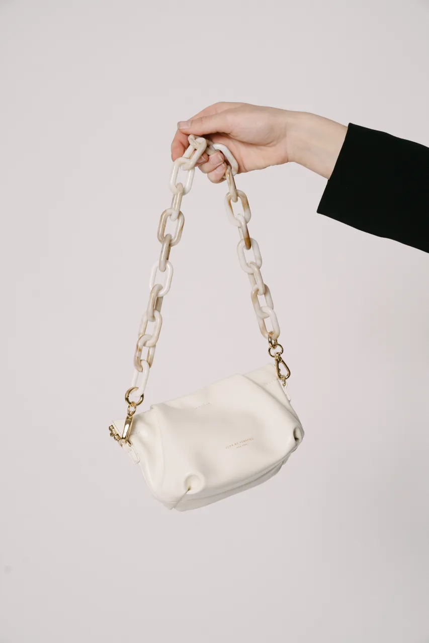 Cream Croissant Shoulder Handbag