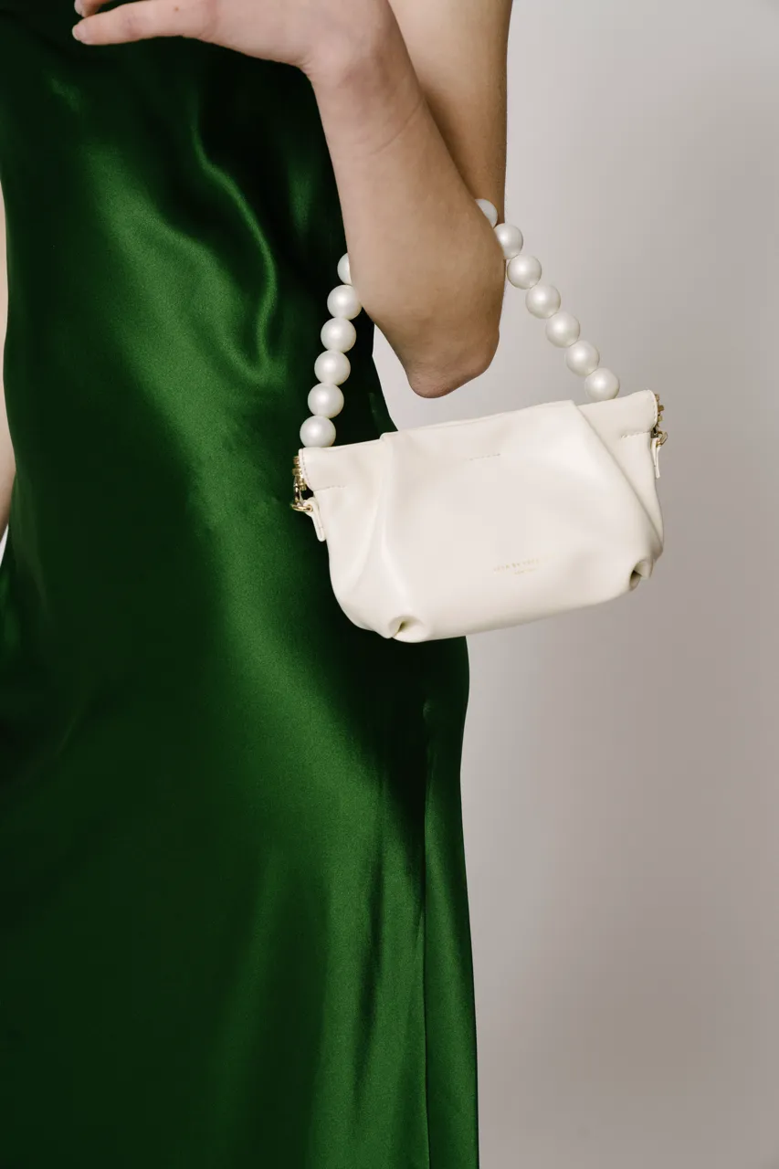 Cream Croissant Shoulder Handbag