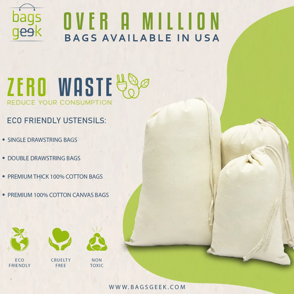 Custom Printed Cotton Muslin Drawstring Bags - Personalized Eco-Friendly Favor Bags for Weddings, Gifts, and More!