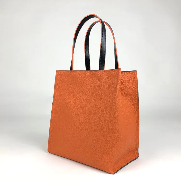 Cute Womens Green Leather Tote Bag Best Tote Handbag Small Shopper Bag Purse for Ladies