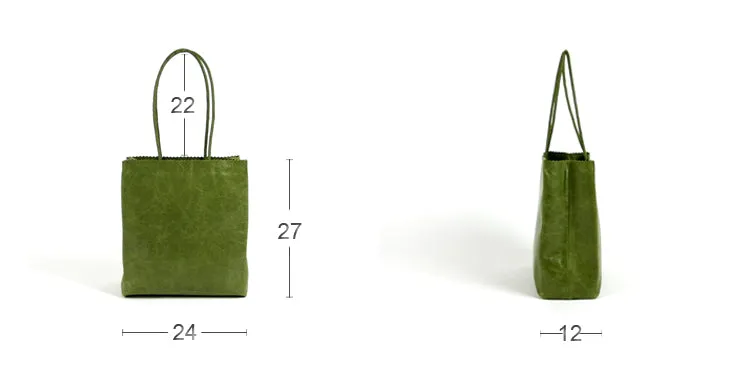 Cute Womens Small Green Leather Shoulder Tote Bag Small Best Tote Shopper Bag Purse for Ladies