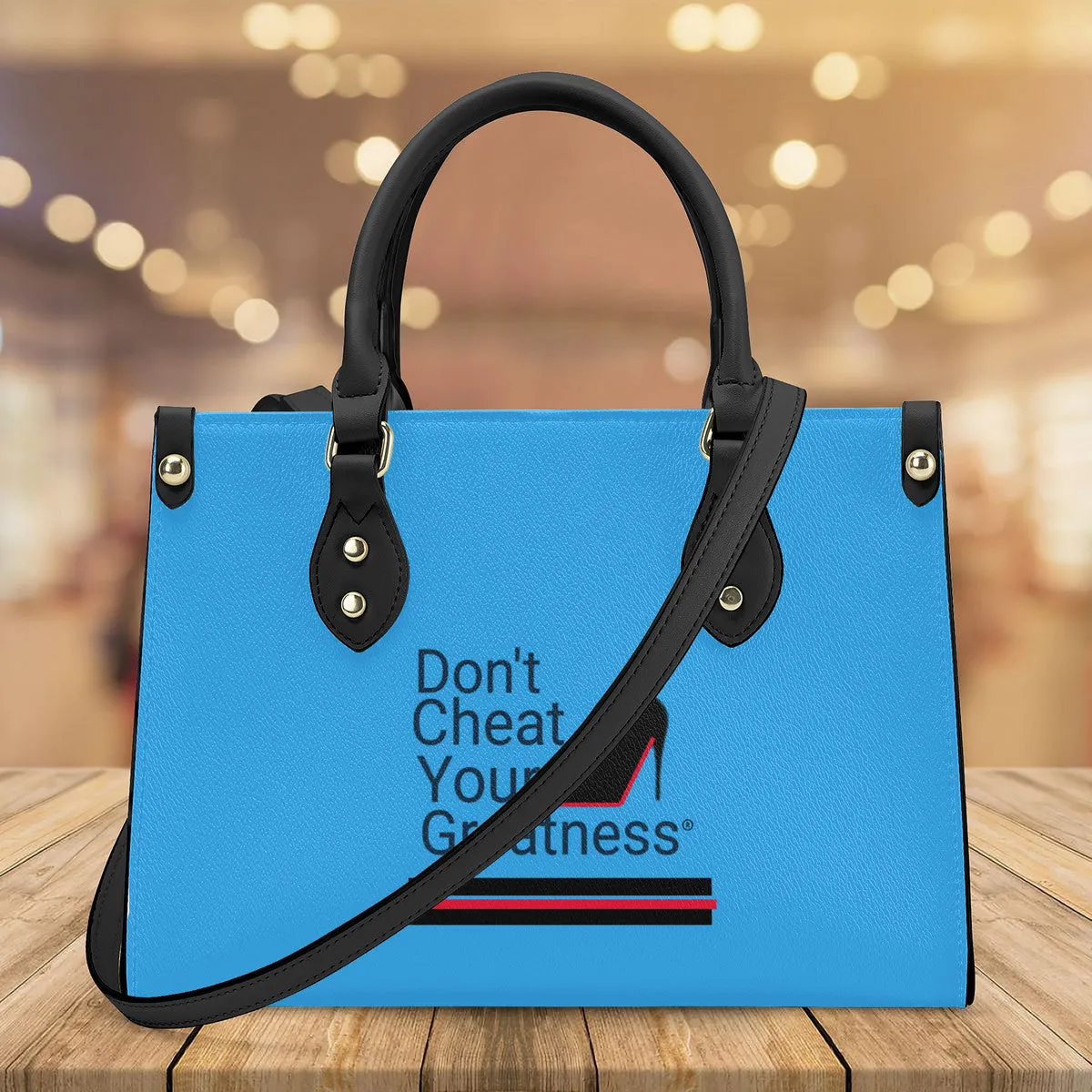 DCYG Black Red Bottoms,Luxury Women PU Tote Bag - Black