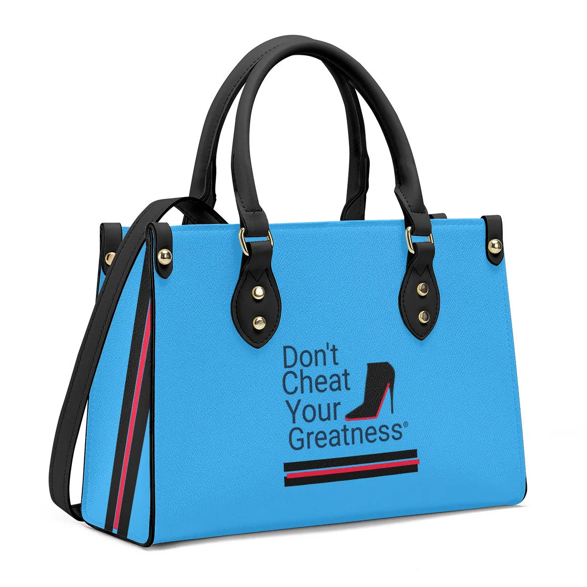 DCYG Black Red Bottoms,Luxury Women PU Tote Bag - Black