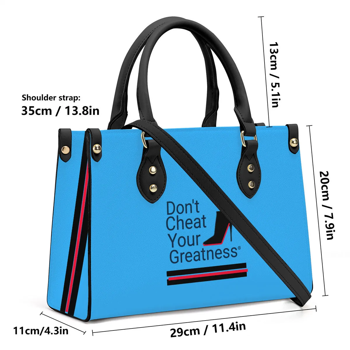 DCYG Black Red Bottoms,Luxury Women PU Tote Bag - Black
