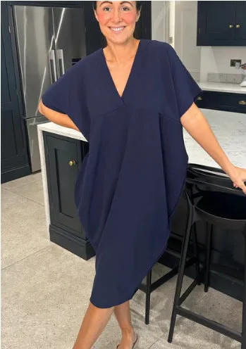 DEANWAQNGKT  European American Summer New Cross-Border  Independent Station Hot Sale Slit Mid-Length Dress Foreign Trade Women's Clothing