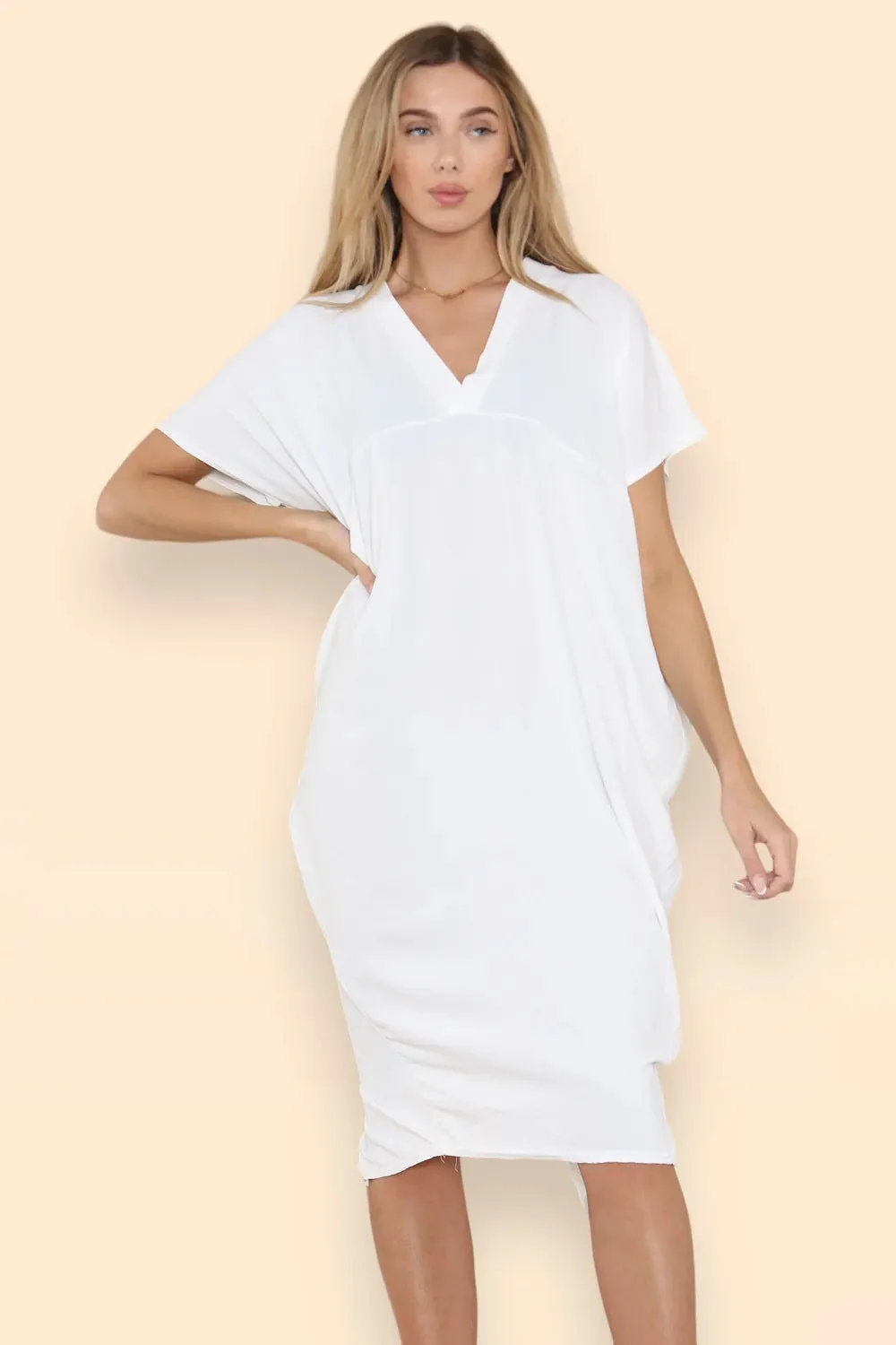 DEANWAQNGKT  European American Summer New Cross-Border  Independent Station Hot Sale Slit Mid-Length Dress Foreign Trade Women's Clothing