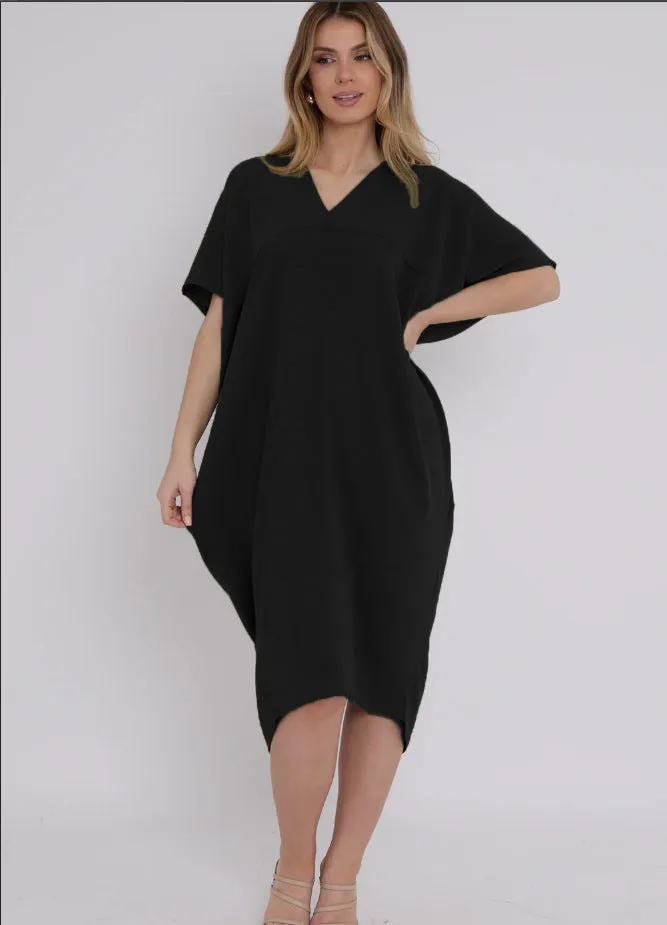 DEANWAQNGKT  European American Summer New Cross-Border  Independent Station Hot Sale Slit Mid-Length Dress Foreign Trade Women's Clothing