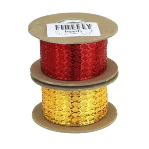 Diamond Lamé Holiday Christmas Wired Ribbon, 1-1/2-inch, 9-yard
