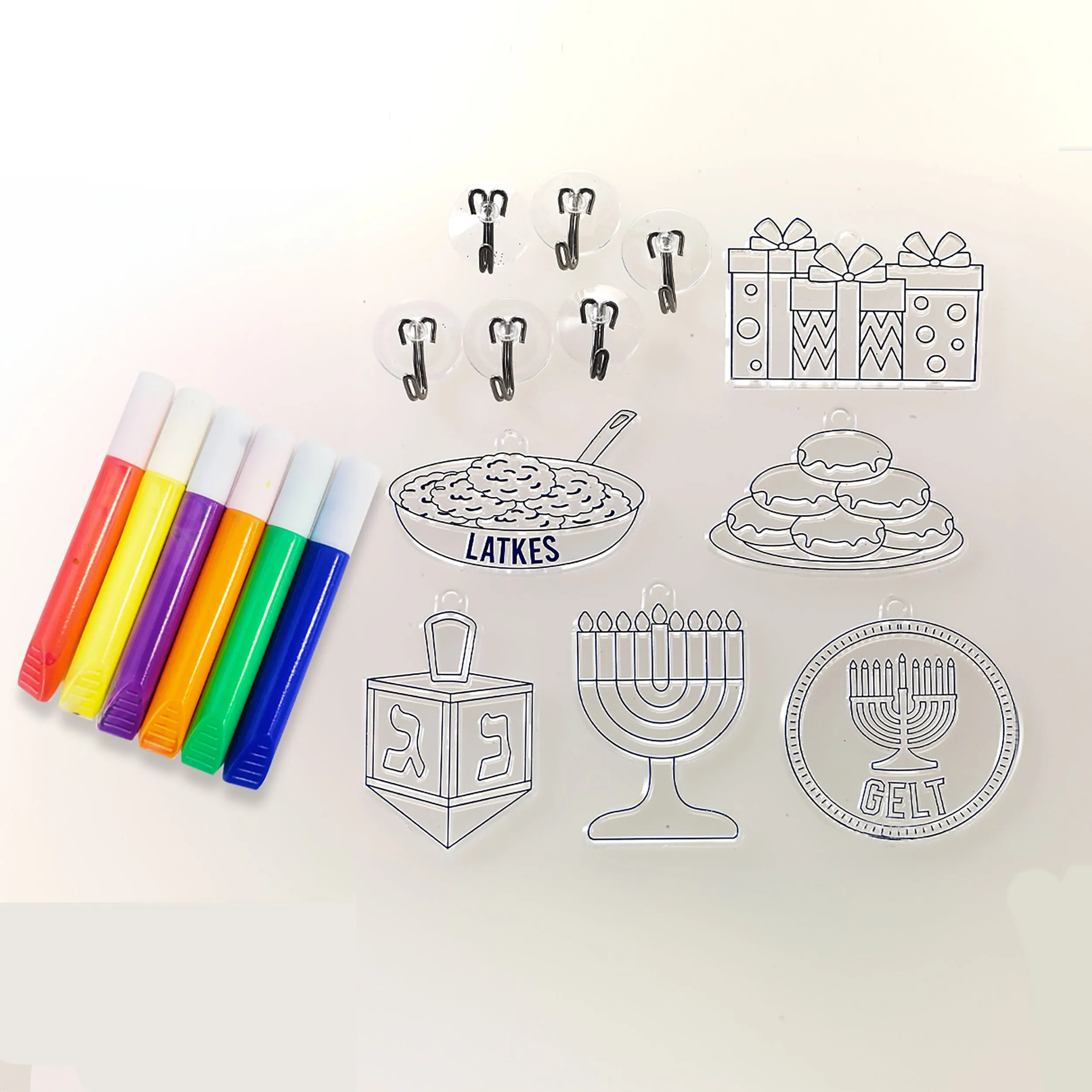 diy hanukkah window art