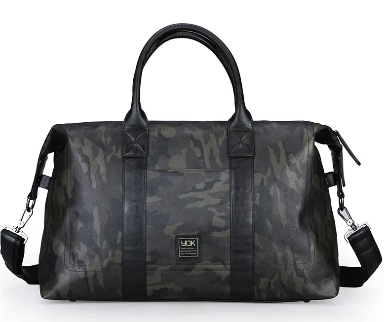 DRACONITE CAMOUFLAGE CASUAL WATERPROOF PU LEATHER SHOULDER TRAVEL BAG