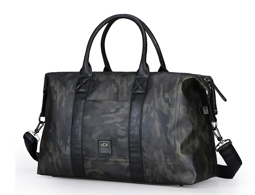 DRACONITE CAMOUFLAGE CASUAL WATERPROOF PU LEATHER SHOULDER TRAVEL BAG