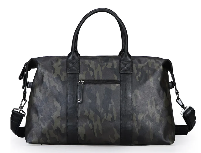 DRACONITE CAMOUFLAGE CASUAL WATERPROOF PU LEATHER SHOULDER TRAVEL BAG