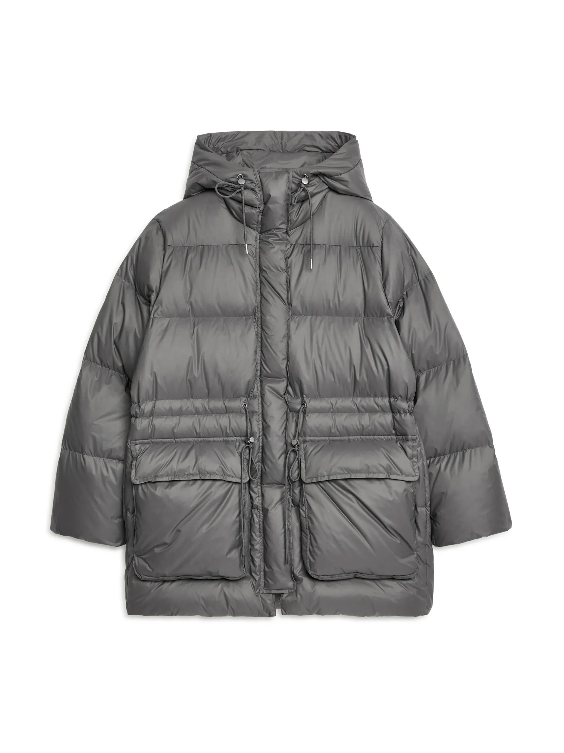Drawstring down jacket