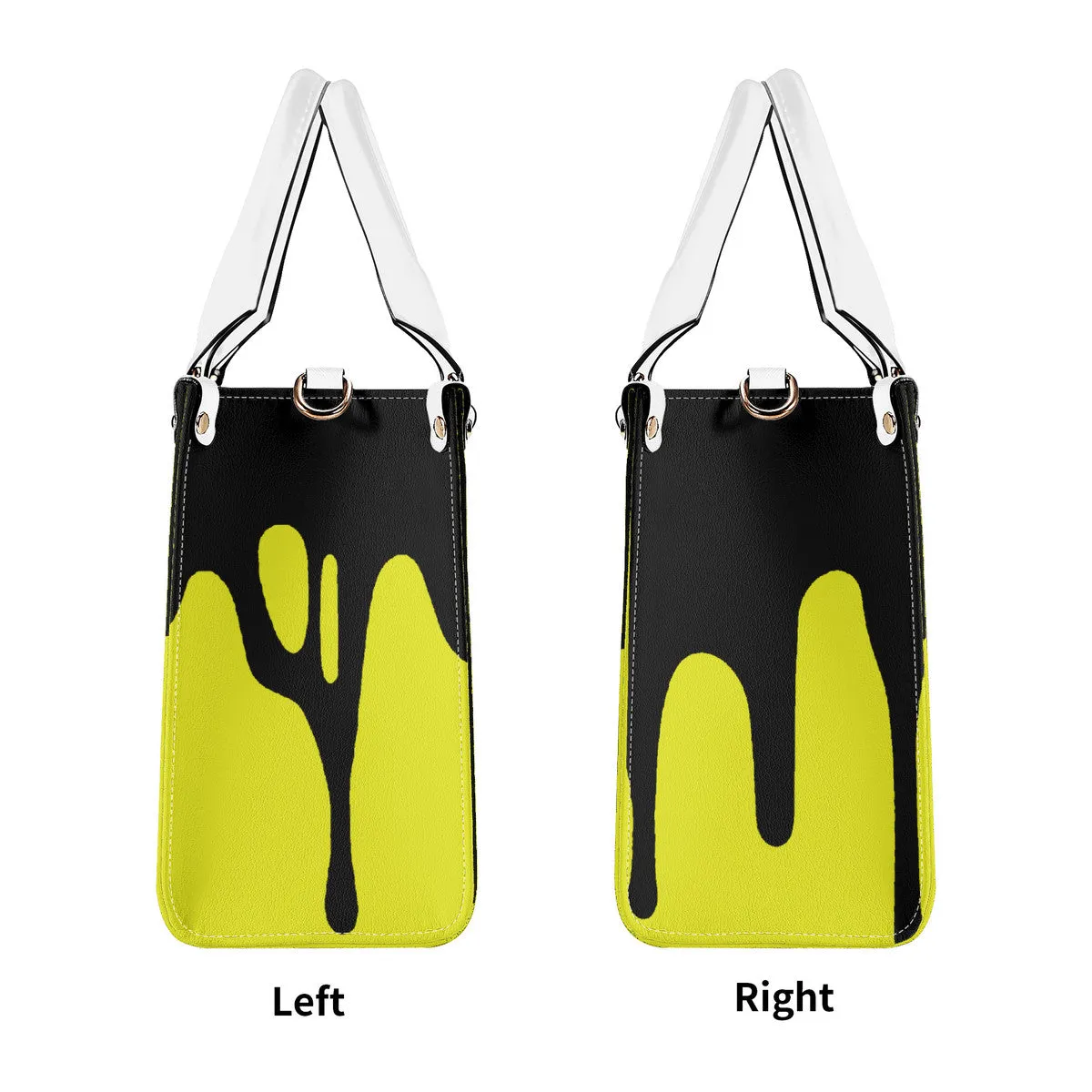 DRIP LO Black Logo & Yellow  Multiple Sizes Upgraded Luxury Women PU Leather Handbag