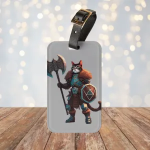 Dungeons and Dragons - Cat Warrior - Luggage Tag - Travel Gift