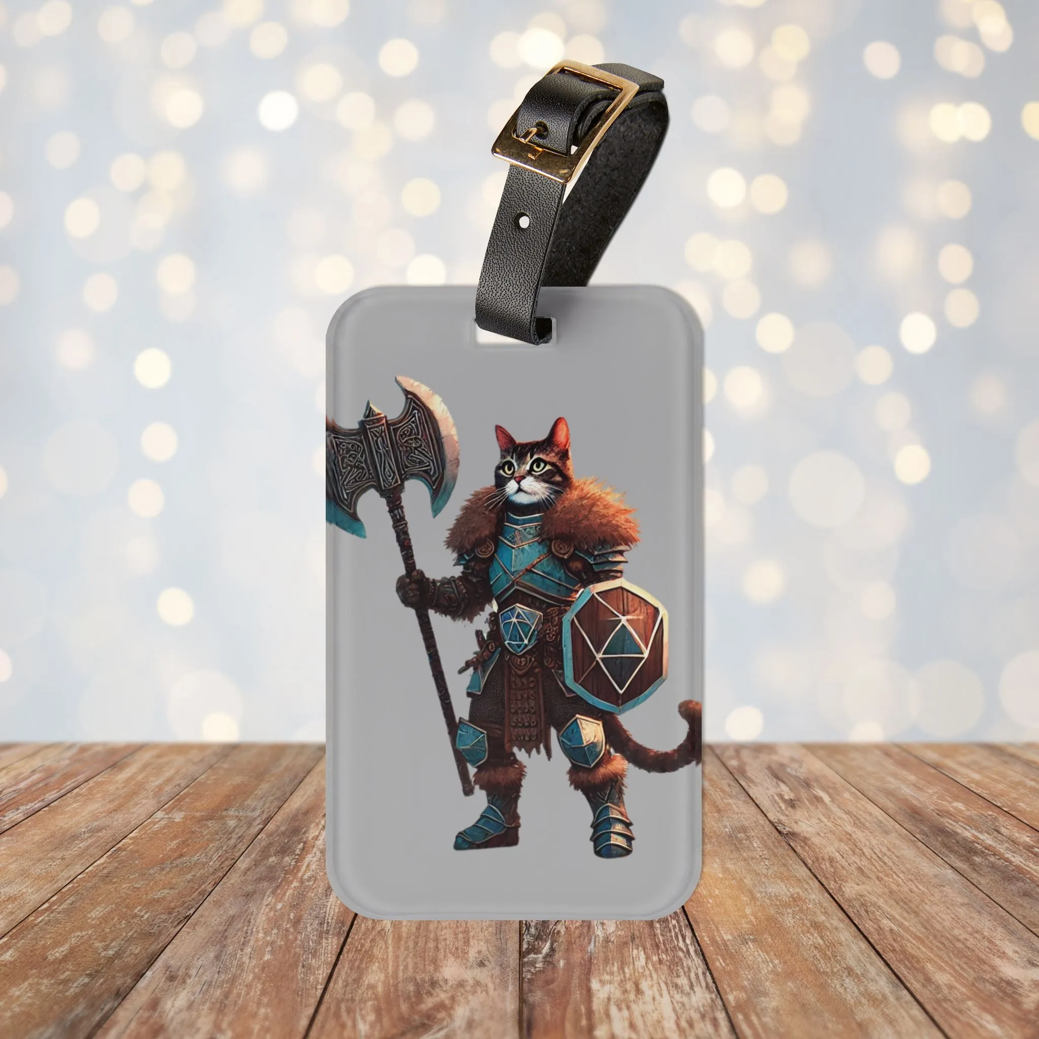 Dungeons and Dragons - Cat Warrior - Luggage Tag - Travel Gift