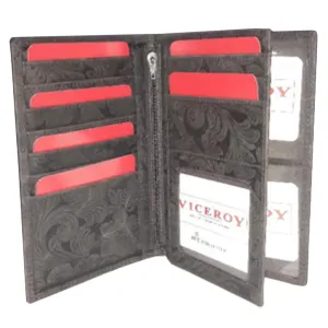 Embossed Leather Long Bi-Fold Wallet - 3004