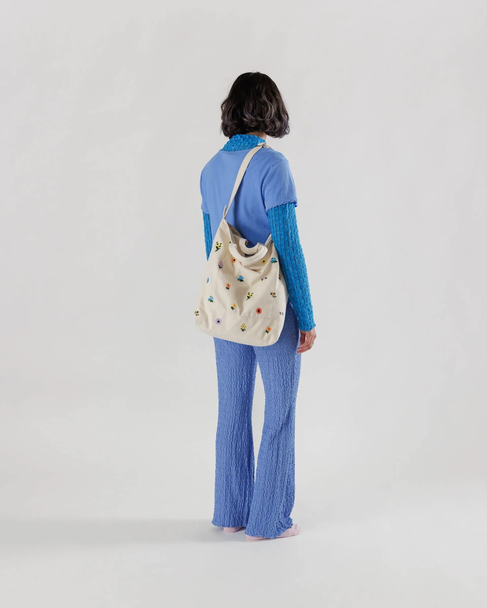 Embroidered Ditsy Floral Zip Duck Bag