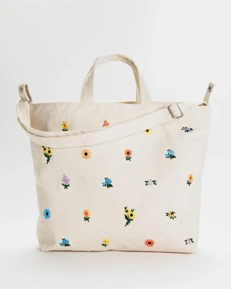 Embroidered Ditsy Floral Zip Duck Bag