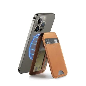 ESR - HaloLock Magnetic MagSafe iPhone Genuine Leather Wallet Credit Card Holder   Kickstand Stand - Brown