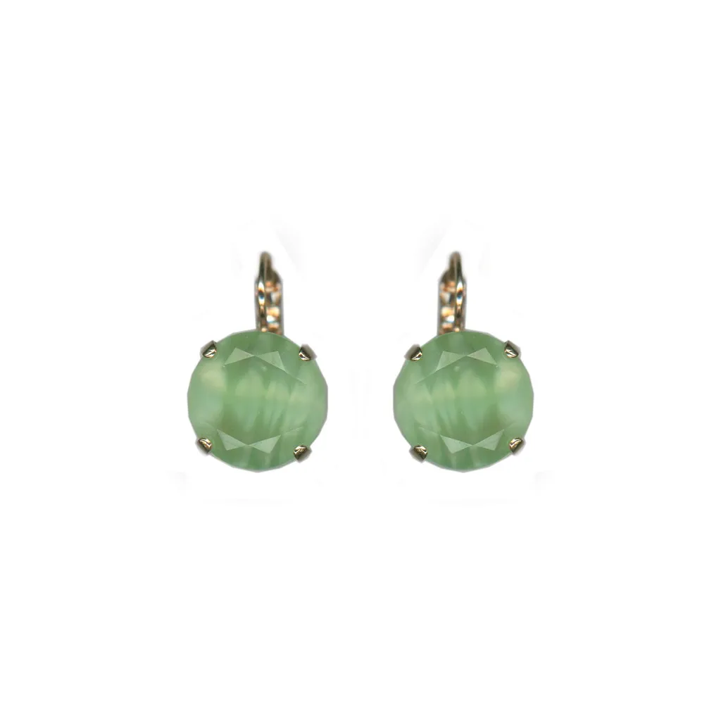 Extra Luxurious Single Stone Leverback Earring in "Mint" *Custom*