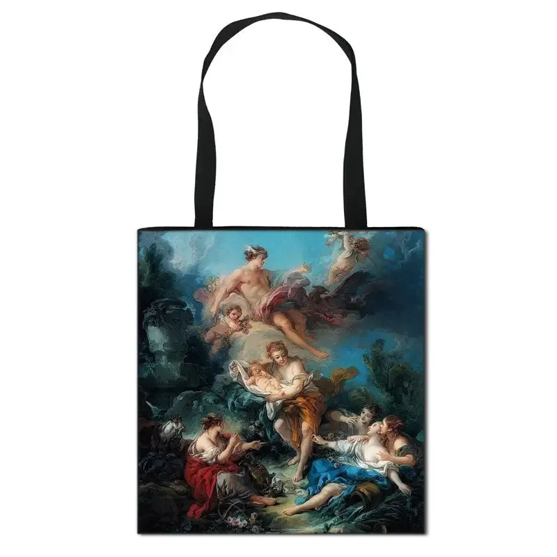 Fantasy Painting Fairy and Angel Large Capacity Shopping Bag