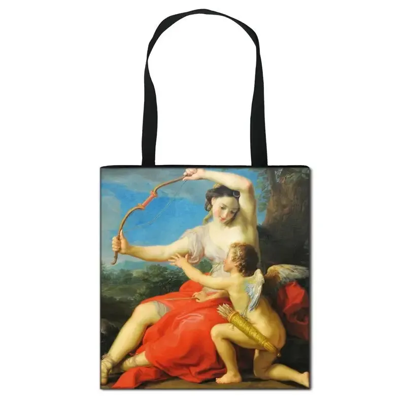 Fantasy Painting Fairy and Angel Large Capacity Shopping Bag