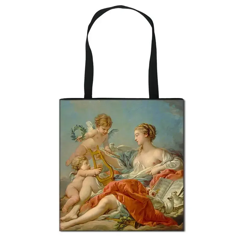 Fantasy Painting Fairy and Angel Large Capacity Shopping Bag