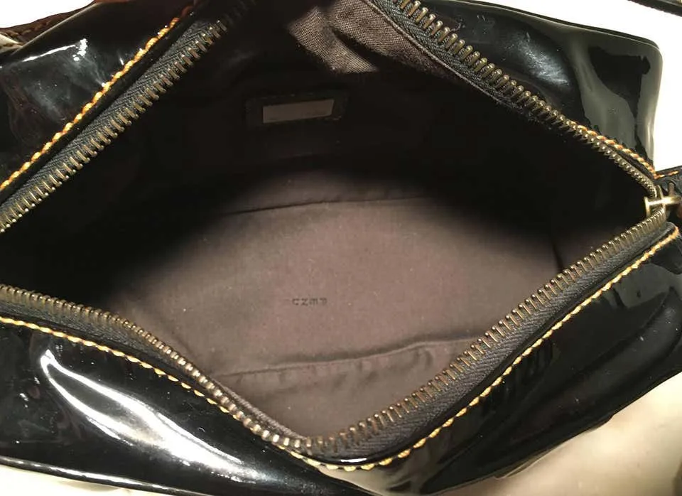 Fendi Borsa Mini B Black Patent Leather Handbag
