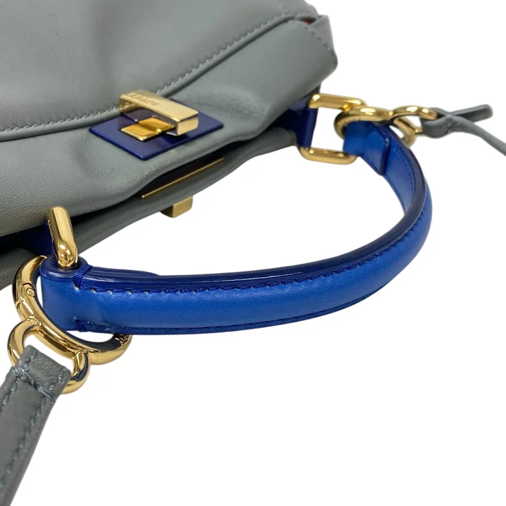 FENDI Handbag 8BN244 leather gray Mini Pea Kaboo