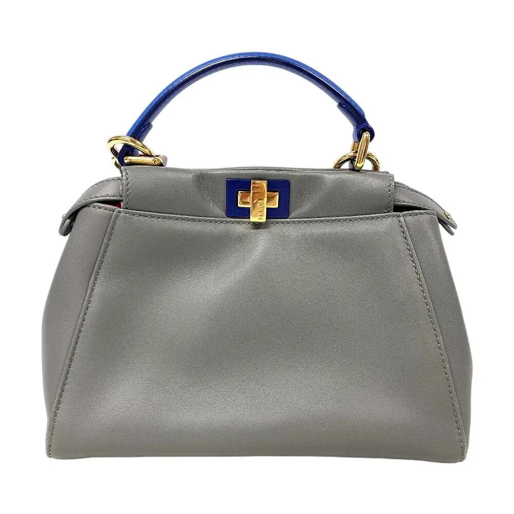 FENDI Handbag 8BN244 leather gray Mini Pea Kaboo