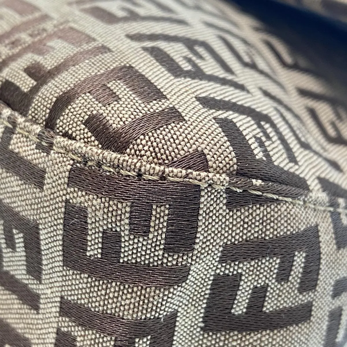Fendi Zucchino Canvas Mamma Baguette Shoulder Bag
