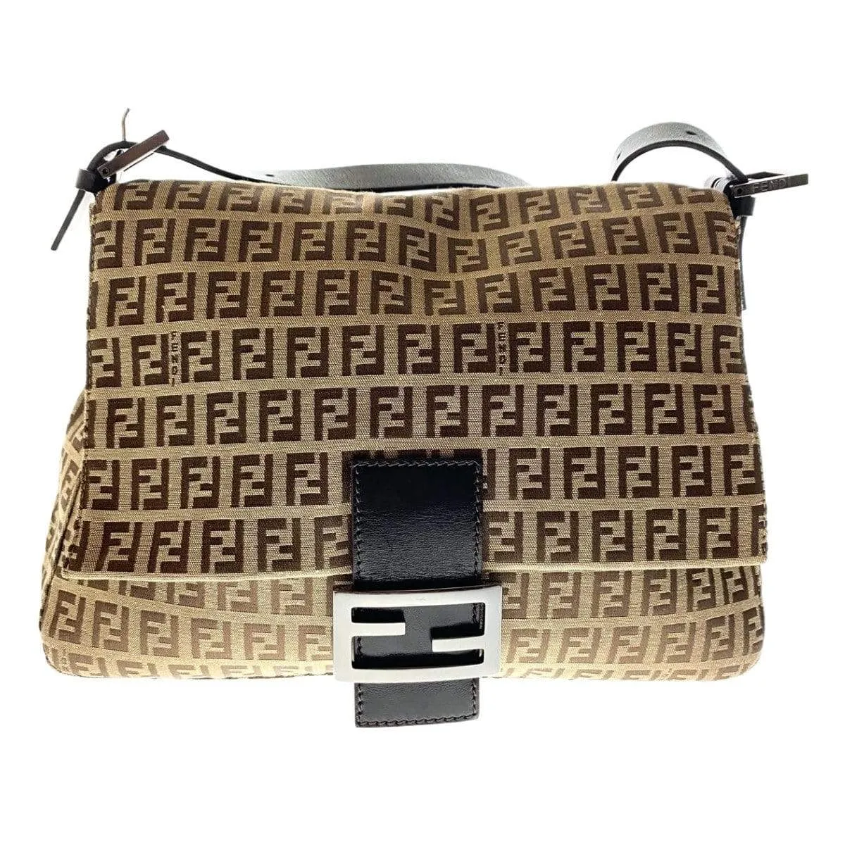Fendi Zucchino Canvas Mamma Baguette Shoulder Bag