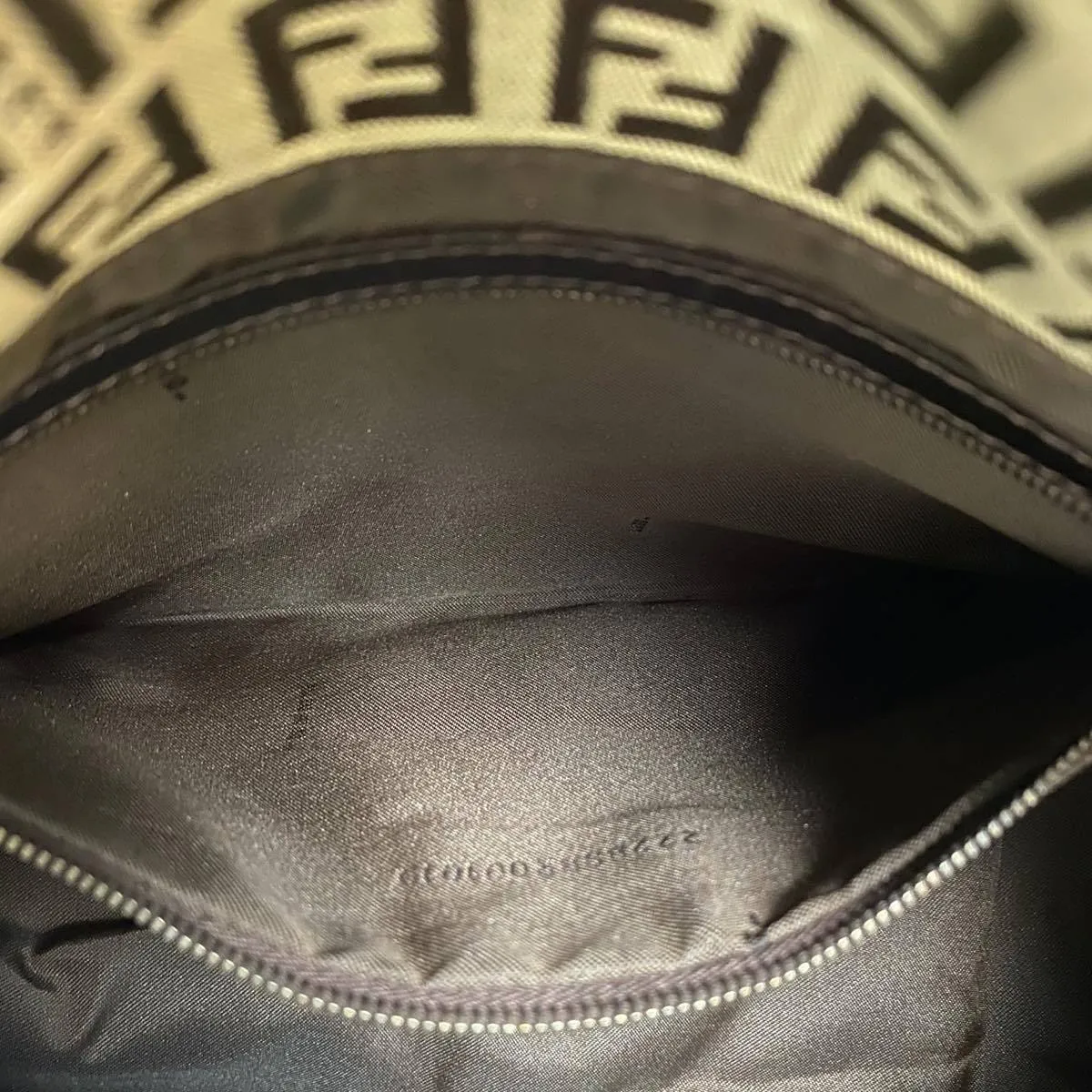 Fendi Zucchino Canvas Mamma Baguette Shoulder Bag