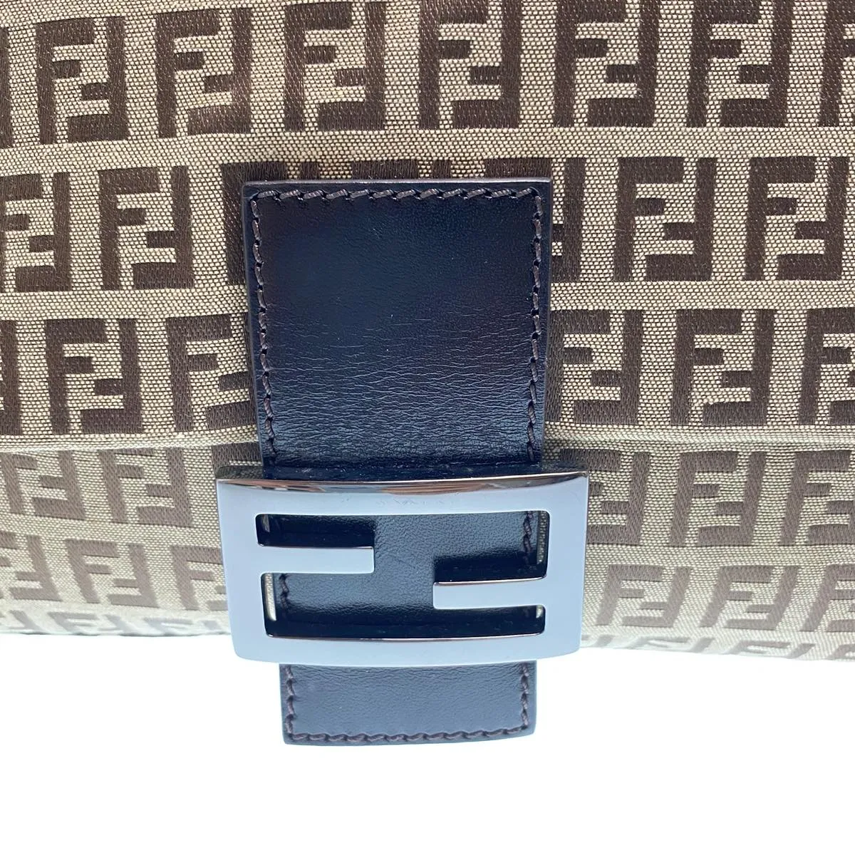 Fendi Zucchino Canvas Mamma Baguette Shoulder Bag