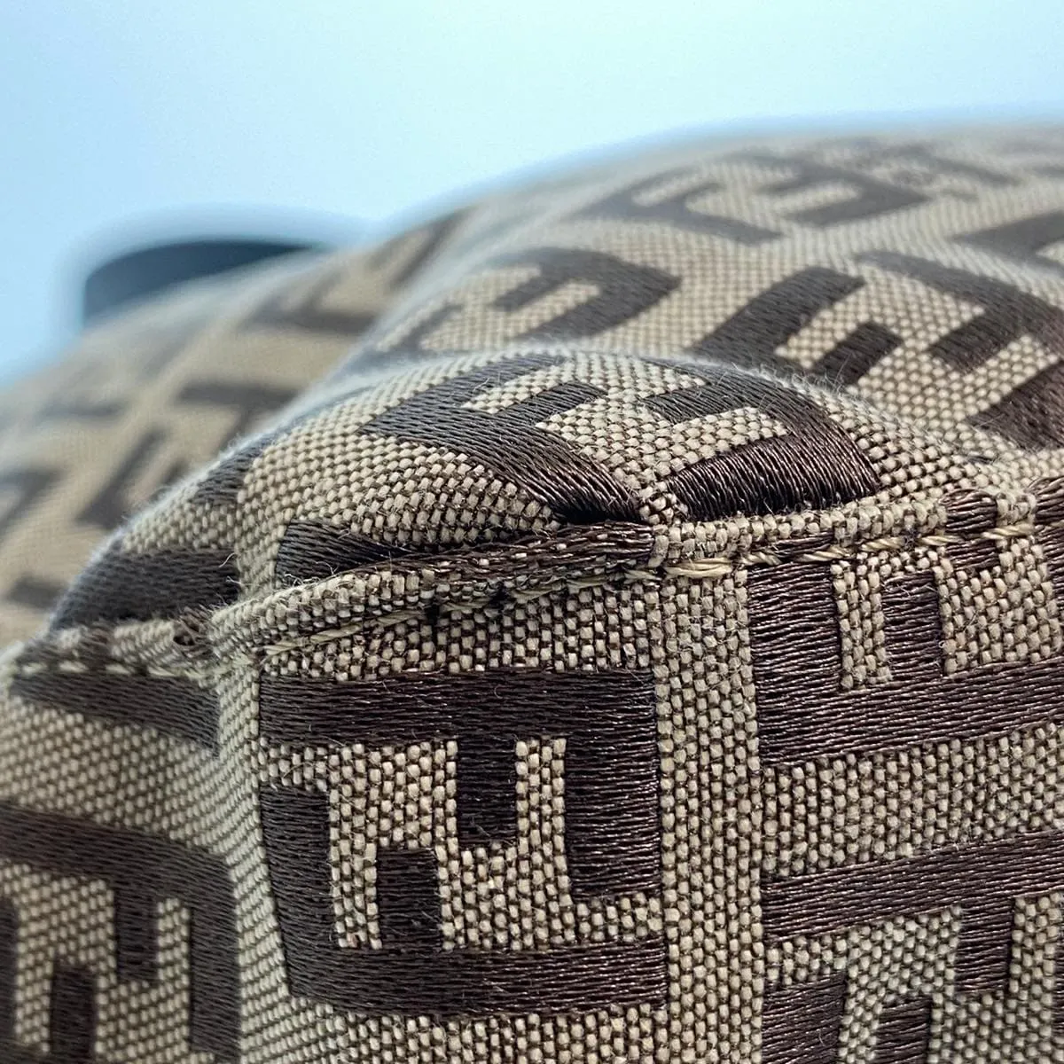 Fendi Zucchino Canvas Mamma Baguette Shoulder Bag