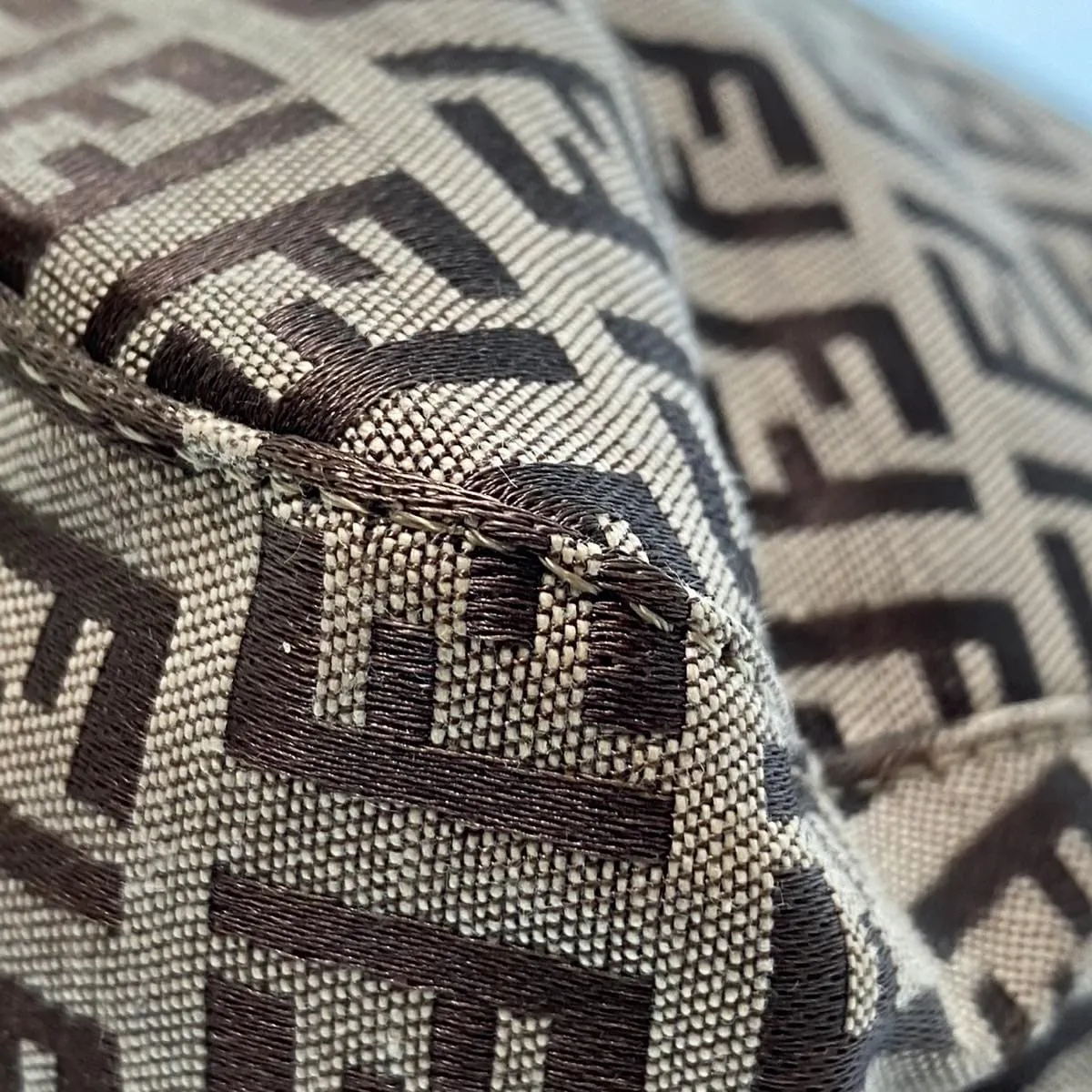 Fendi Zucchino Canvas Mamma Baguette Shoulder Bag