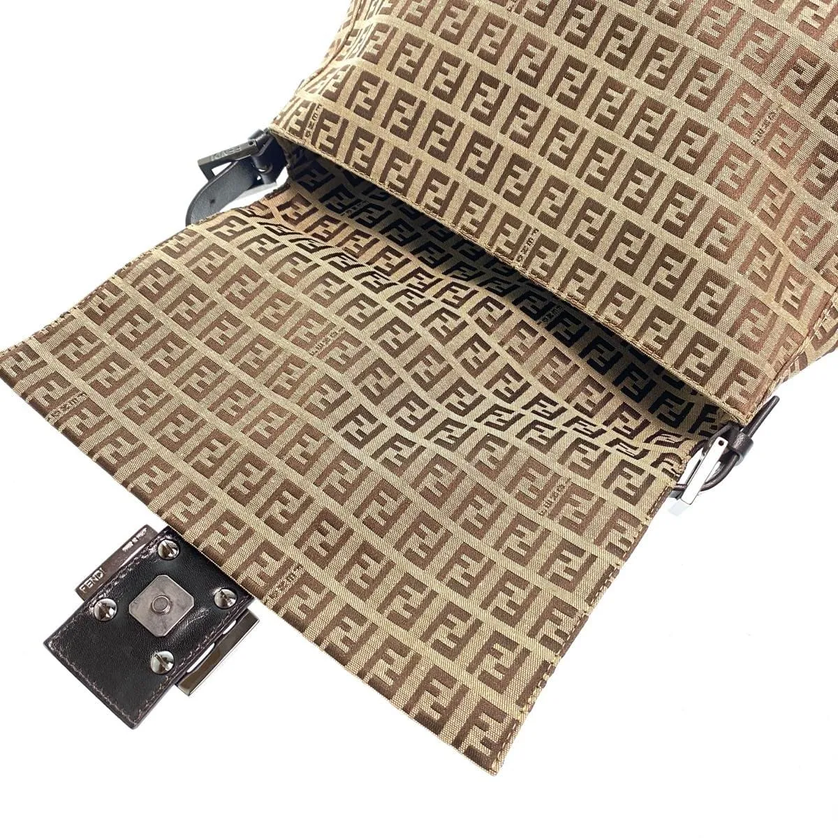 Fendi Zucchino Canvas Mamma Baguette Shoulder Bag