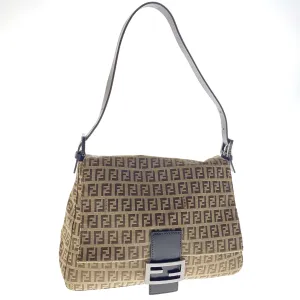 Fendi Zucchino Canvas Mamma Baguette Shoulder Bag