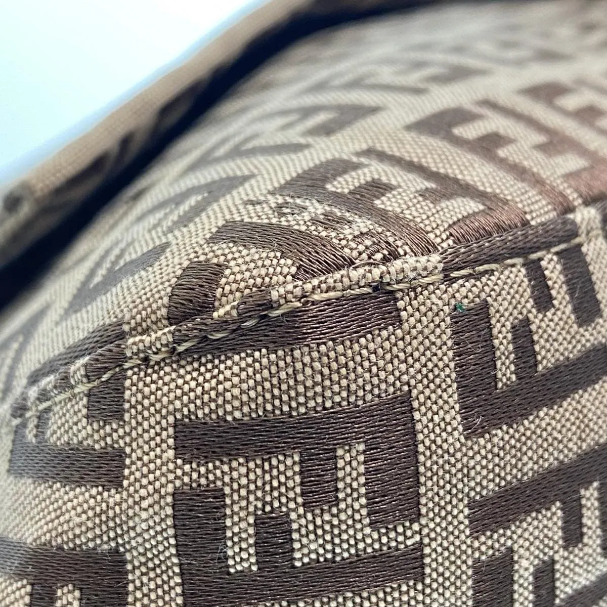 Fendi Zucchino Canvas Mamma Baguette Shoulder Bag
