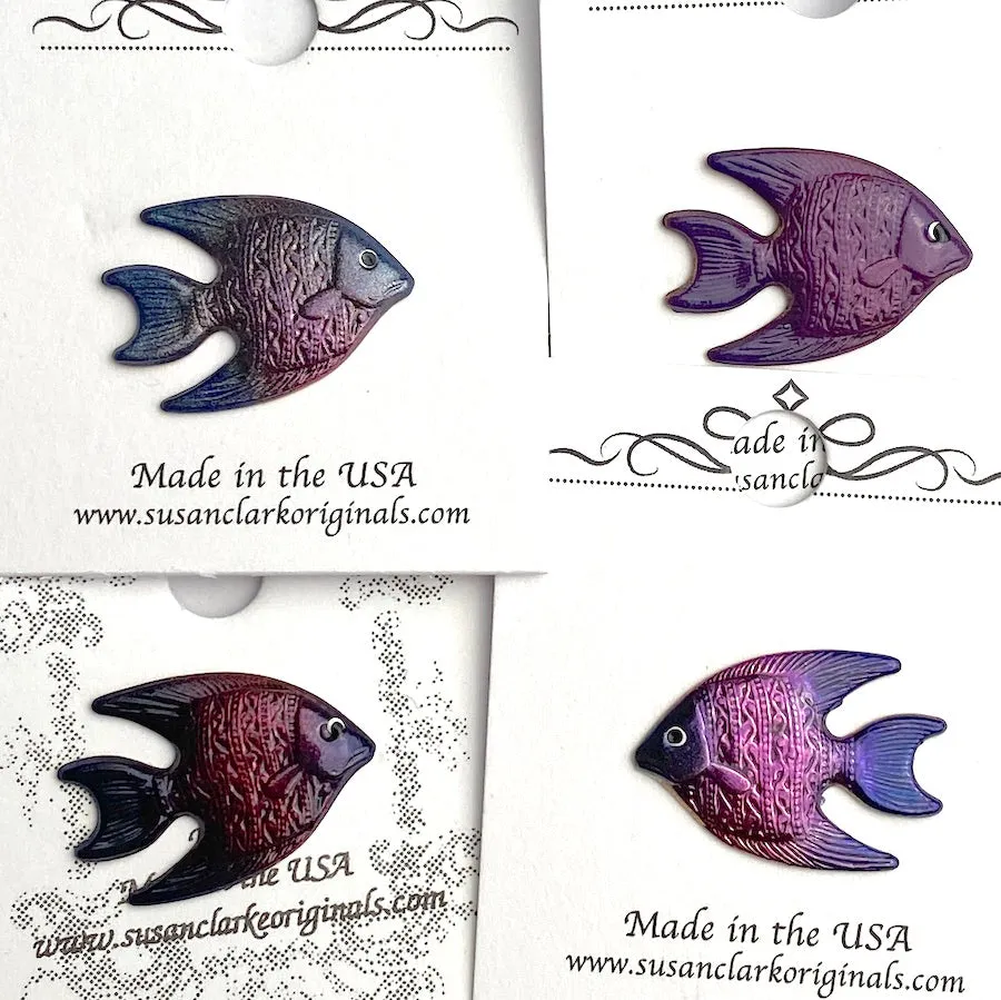 Fish Button Purple by Susan Clarke   7/8"  # SC-617