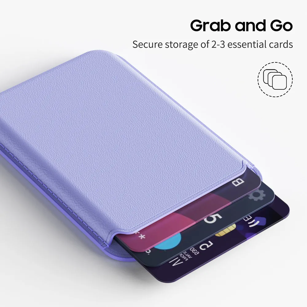 Fluttering Lavender | Leather Wallet with MagSafe