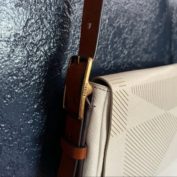 FOSSIL Harper Saddle Crossbody Pebbled Leather Bag